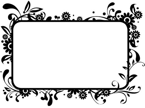 floral black and white border